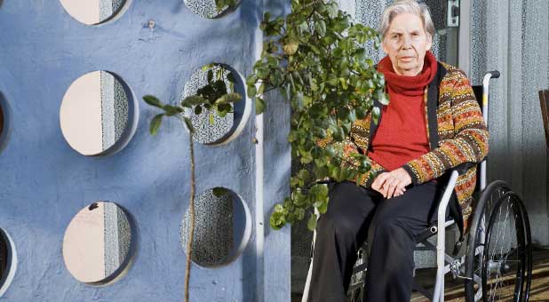 elderly woman in a wheelchair