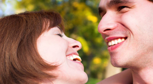 laughing happy couple