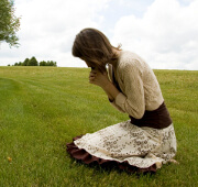 Woman bowing