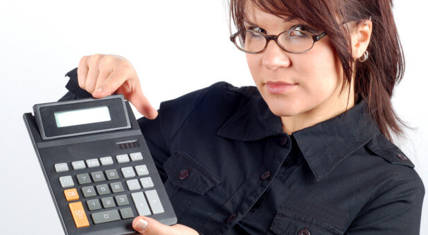 woman with calculator