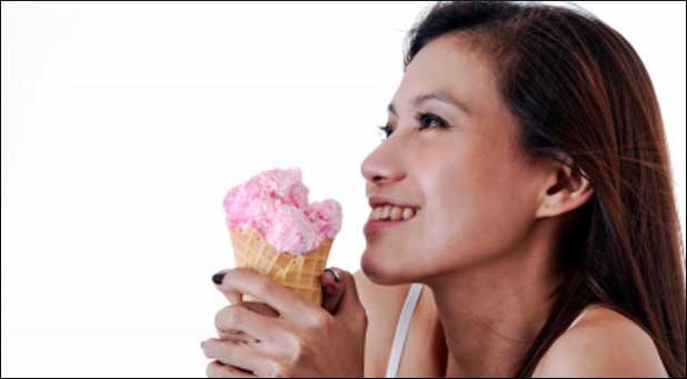 Girl eating ice cream