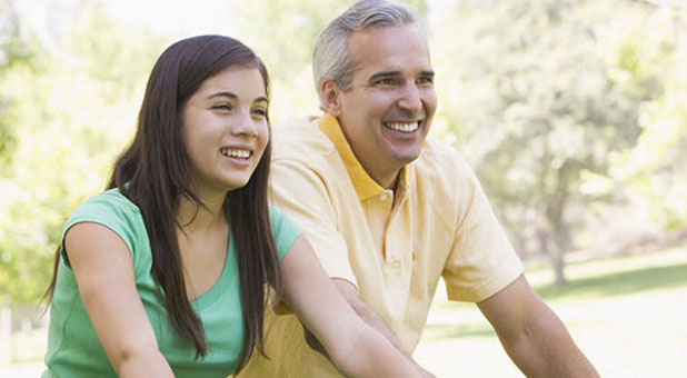 Teen girl and father