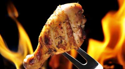 Grilling chicken, instead of frying it, is a healthy alternative.