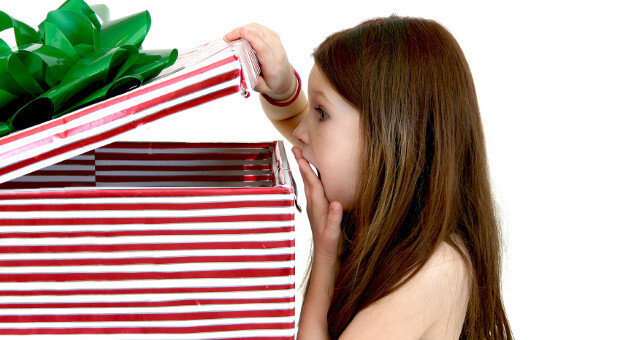 girl opening gift