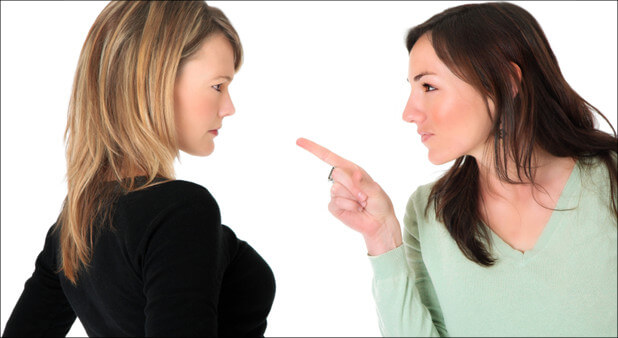 two women arguing or fighting