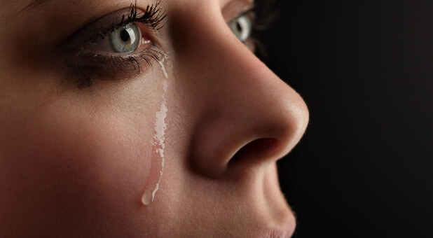 woman with tears