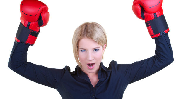 woman ready to fight