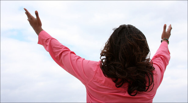 woman worshipping