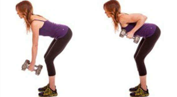 Bent-over dumbbell rows