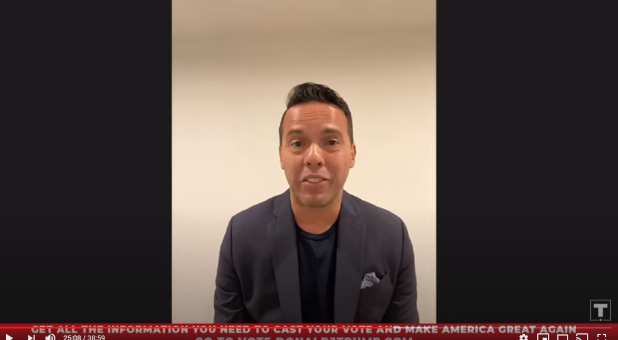 Pastor Sam Rodriquez participates in the prayer call for President Trump, Oct. 11, 2020.